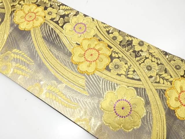 JAPANESE FUKURO OBI FOR FURISODE / WOVEN SAKURA